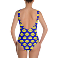 Load image into Gallery viewer, Yellow Lips on Blue One-Piece
