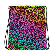 Rainbow Cheetah Print Drawstring bag