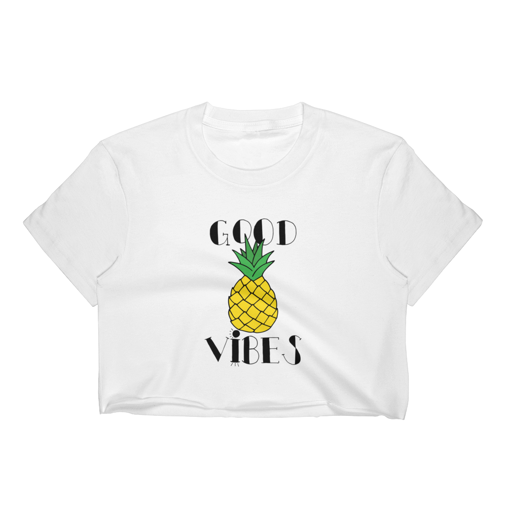 Pineapple Good Vibes T-Shirt Crop Top