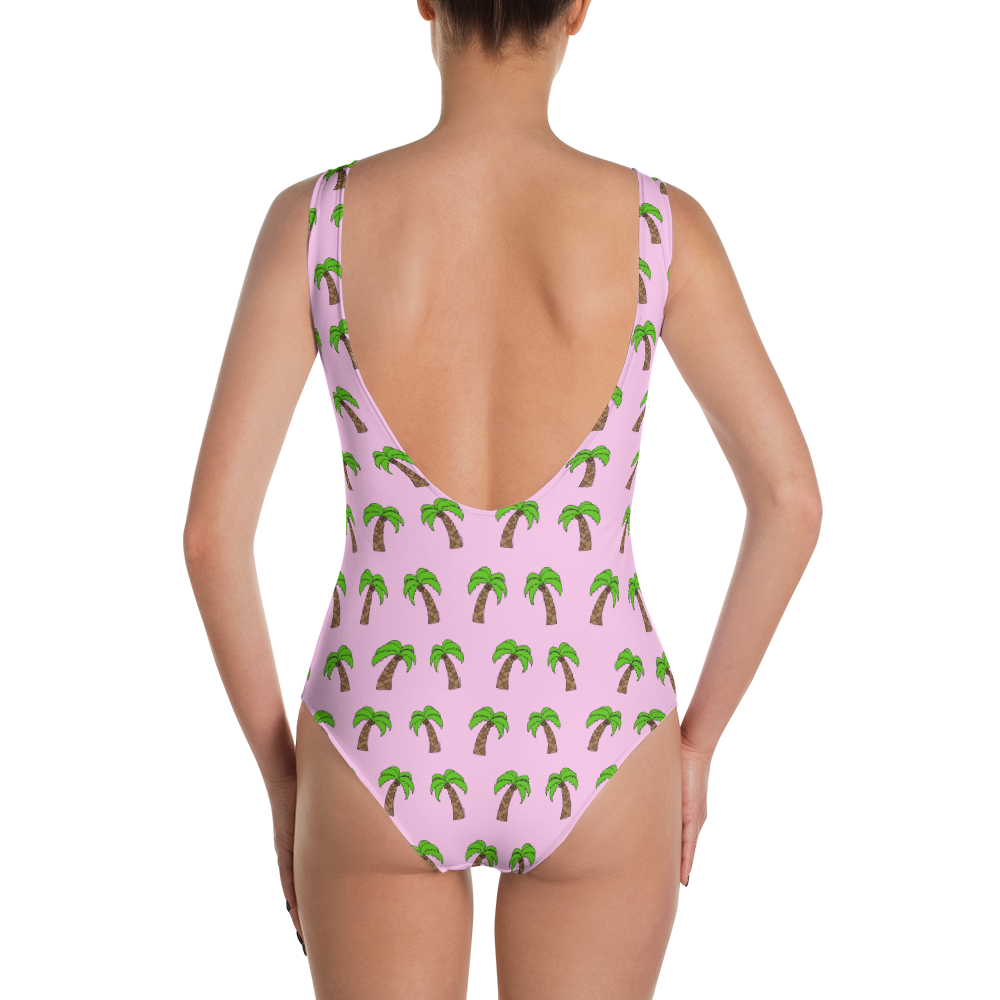 Palm Trees on Pink One-Piece