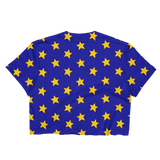 Yellow Stars on Blue Cropped T-Shirt