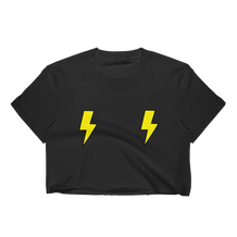 Double Yellow Lightning Bolts T-Shirt Crop Top