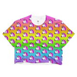 Unicorn Rainbow Ombre Cropped T-Shirt