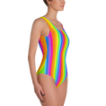 Load image into Gallery viewer, Rainbow Thin Striped One-Piece
