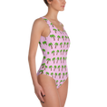 Load image into Gallery viewer, Palm Trees on Pink One-Piece
