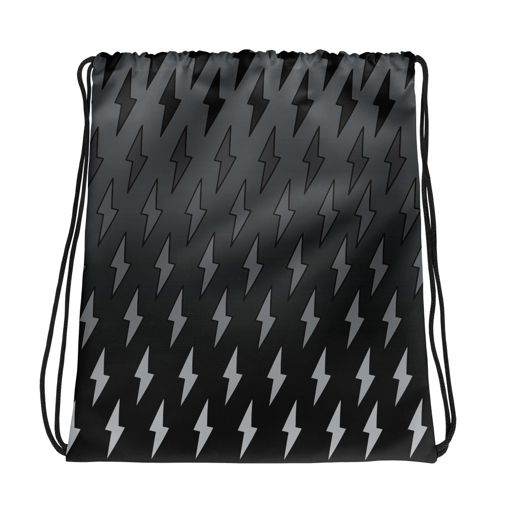 Gray Ombre Lightning Bolts Drawstring bag