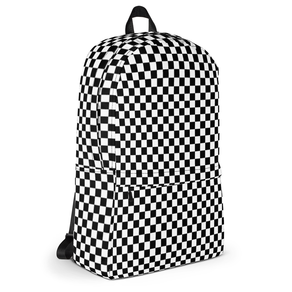 Black and white checkered top bookbag