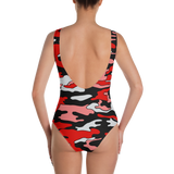 Red & Black Camo One-Piece