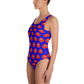 Red Lips on Blue One-Piece