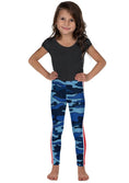 Load image into Gallery viewer, Navy Camo Red Stripe Kid's Leggings
