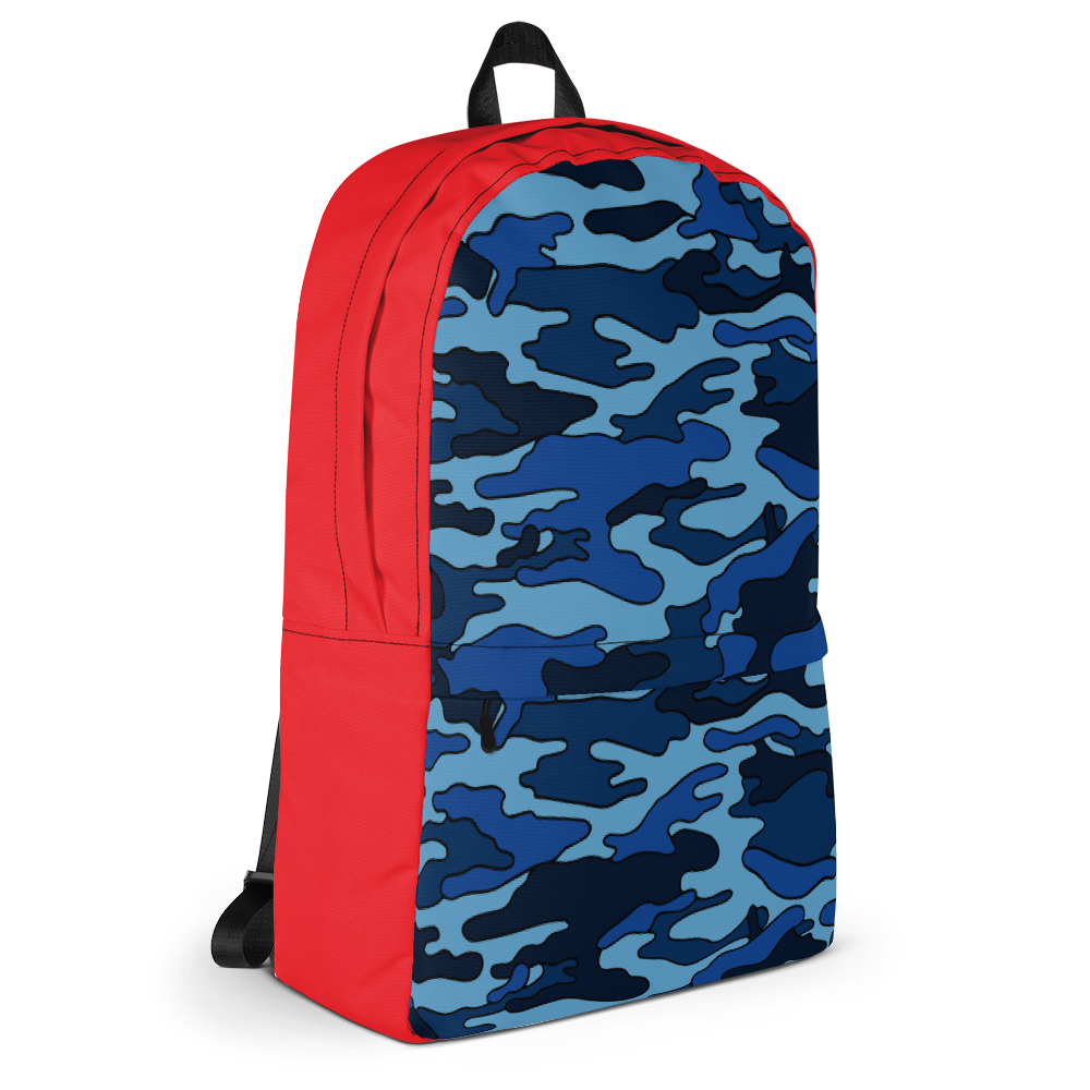 Navy Camo with Red Backpack