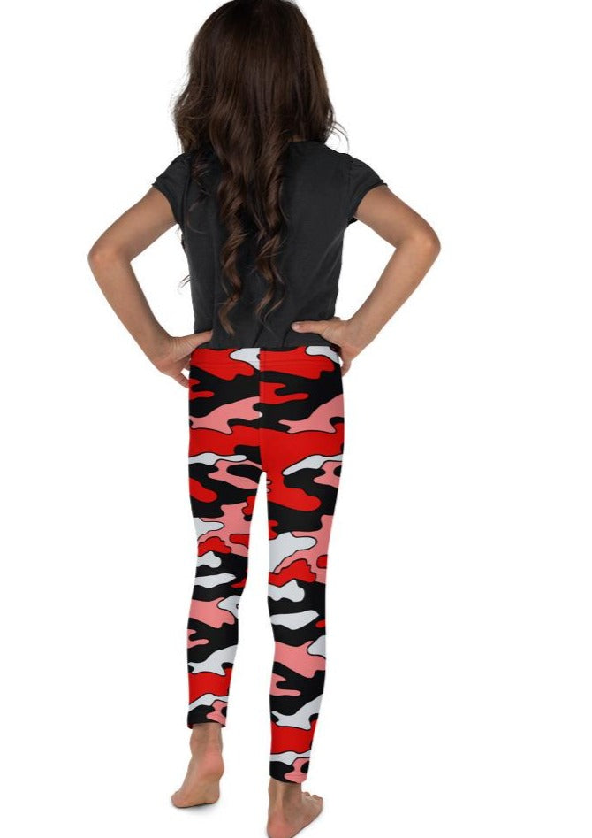 Red & Black Camo Kid's Leggings