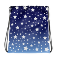 Load image into Gallery viewer, White Stars Blue Ombre Drawstring Bag
