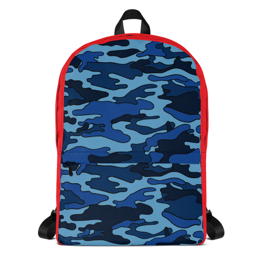 Navy Camo with Red Backpack