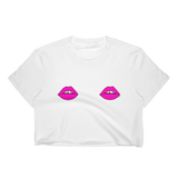 Double Pink Lips Cropped T-Shirt