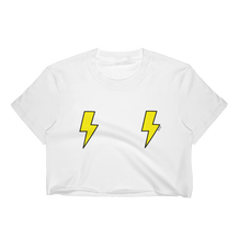 Double Yellow Lightning Bolts T-Shirt Crop Top