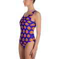 Load image into Gallery viewer, Orange Lips on Blue One-Piece
