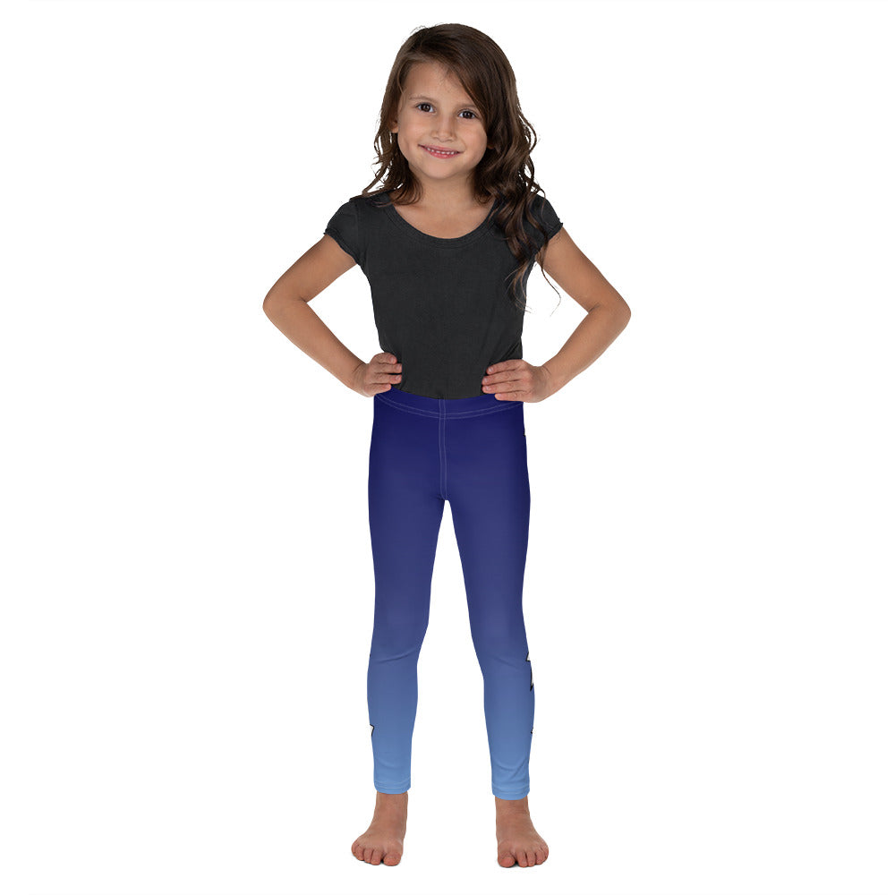 White Side Bolts Blue Ombre Kid's Leggings