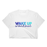 Wake Up Workout Blue Cropped T-Shirt