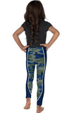 Olive & Navy Scoop Stripe Kid's Leggings