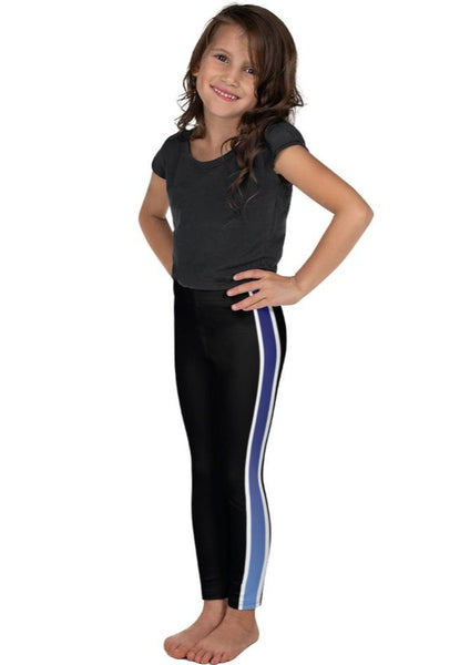 Blue Ombre Side Stripe Kid's Leggings