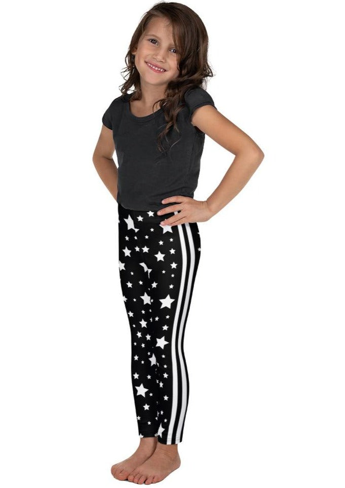 Black & White Stars & Stripes Kid's Leggings