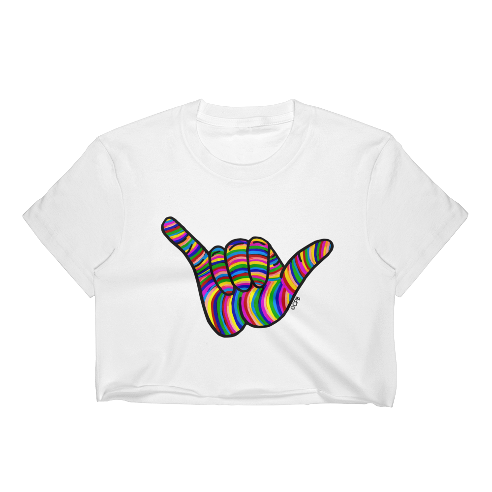 Colorful Shaka T-Shirt Crop Top