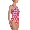 Load image into Gallery viewer, Red Lips on Pink One-Piece
