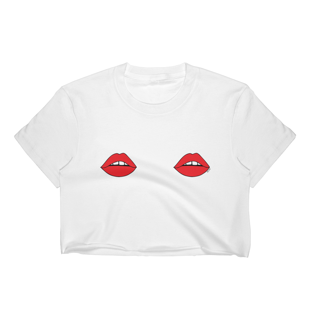Double Red Lips Cropped T-Shirt