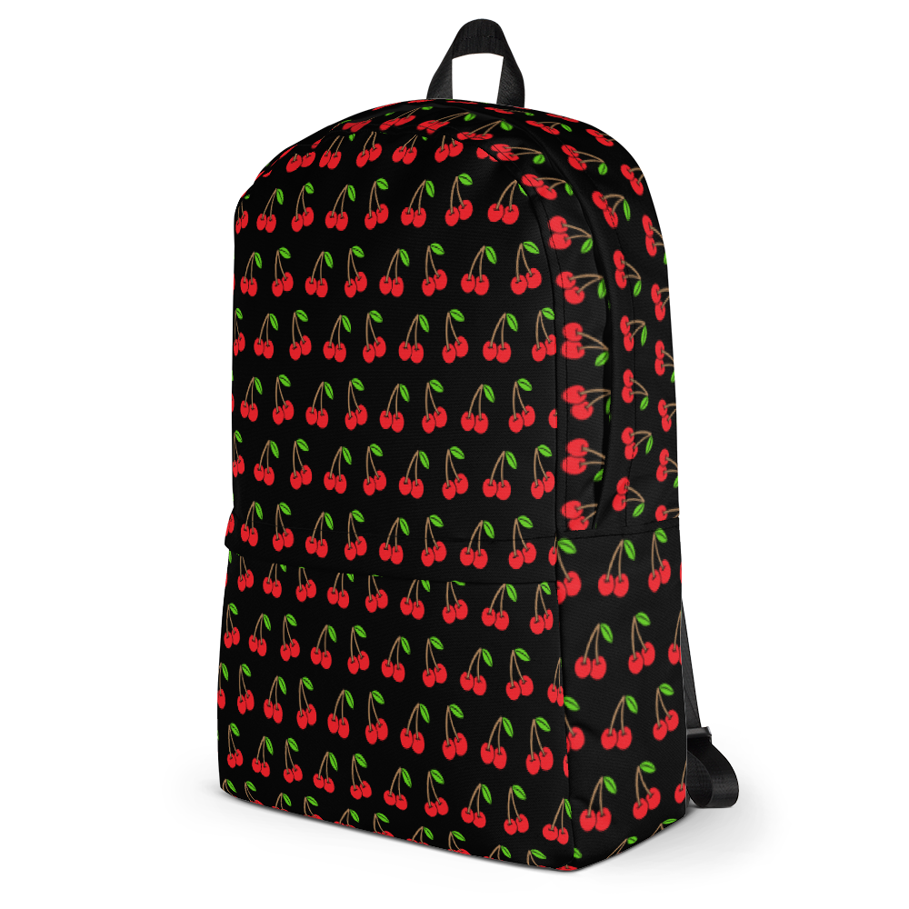 Cherries Black Backpack