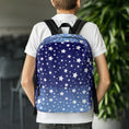 Load image into Gallery viewer, White Stars Blue Ombre Backpack
