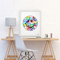 Load image into Gallery viewer, Rainbow Electric Love Happy Face Framed Print
