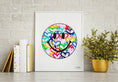 Load image into Gallery viewer, Rainbow Electric Love Happy Face Framed Print
