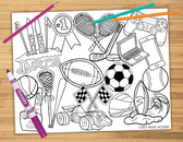 Sports Coloring Sheet – CoreyPaigeDesigns