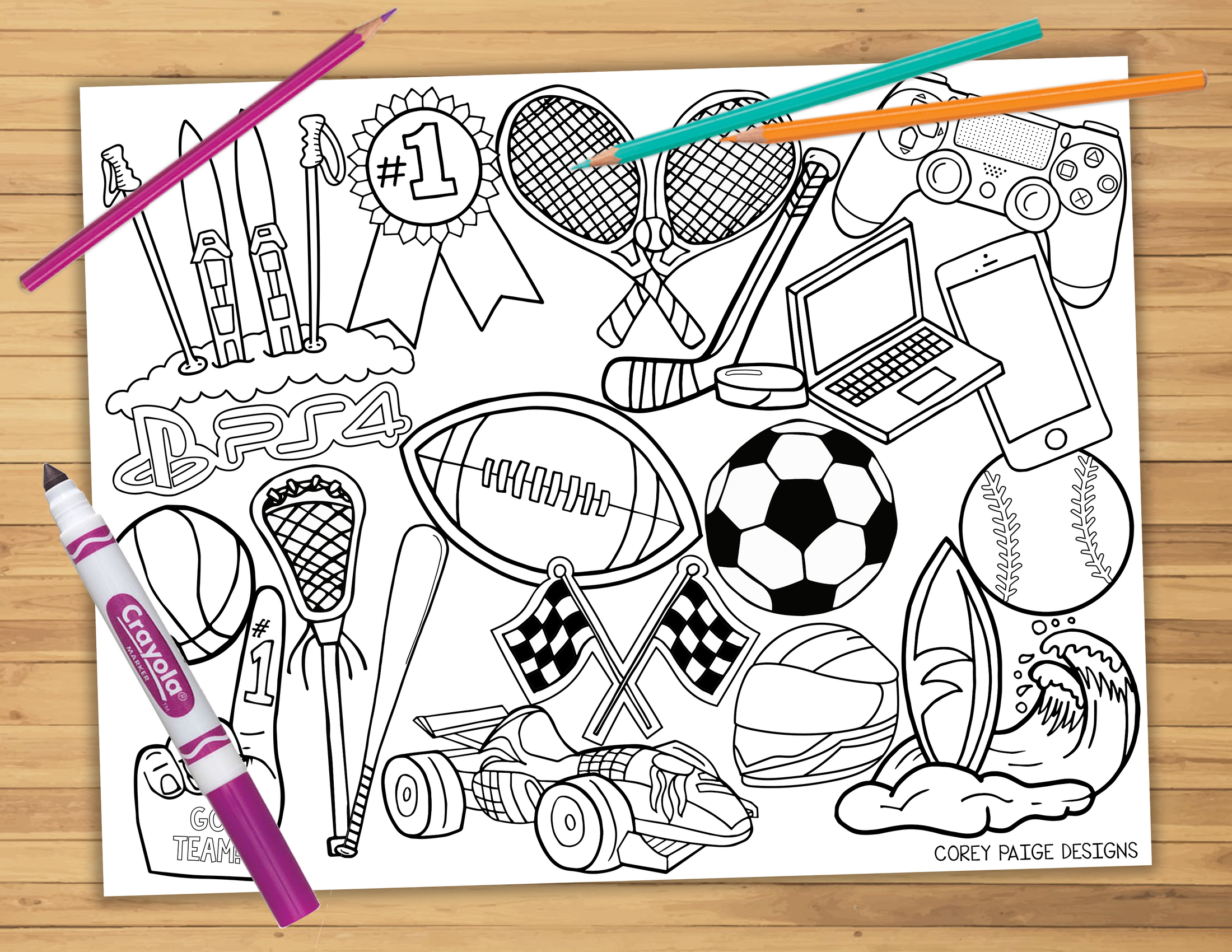 Sports Coloring Sheet